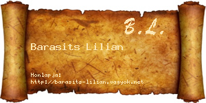 Barasits Lilian névjegykártya